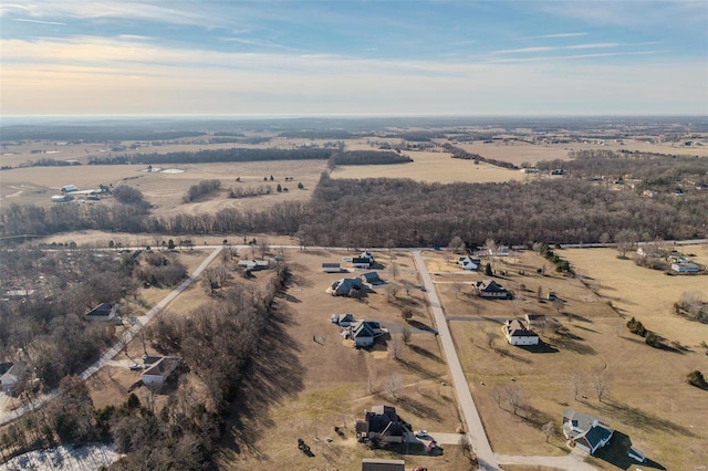 drone / aerial view featuring a rural view