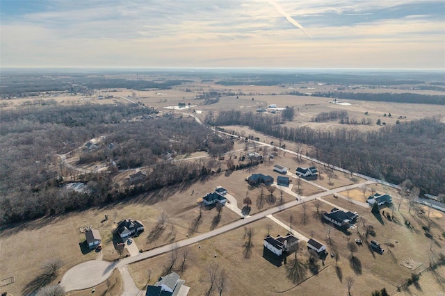 aerial view featuring a rural view