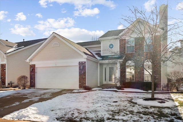 view of property featuring a garage