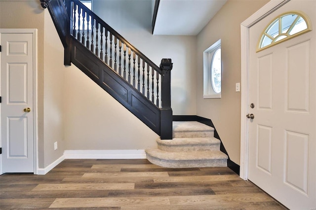 entryway featuring hardwood / wood-style flooring