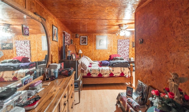 bedroom with light wood-type flooring