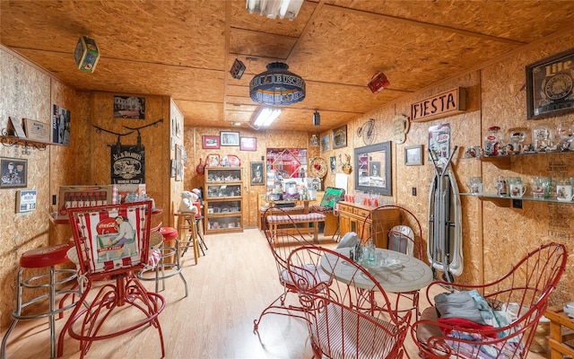 dining area with wood-type flooring