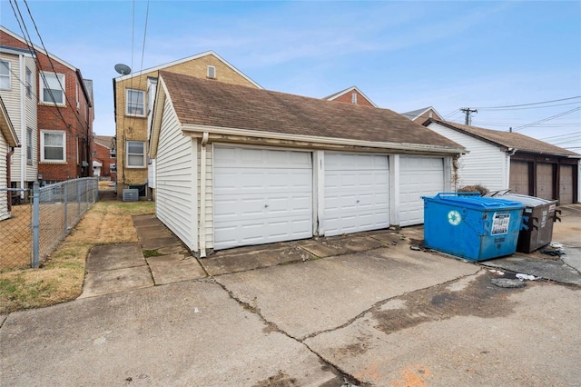 view of garage