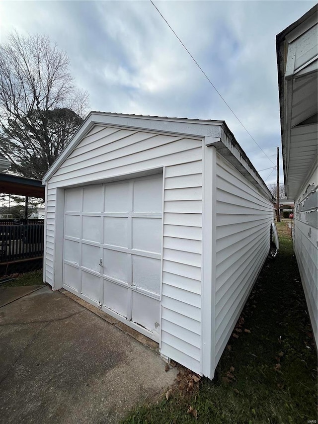 view of garage