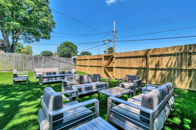 view of patio featuring an outdoor living space