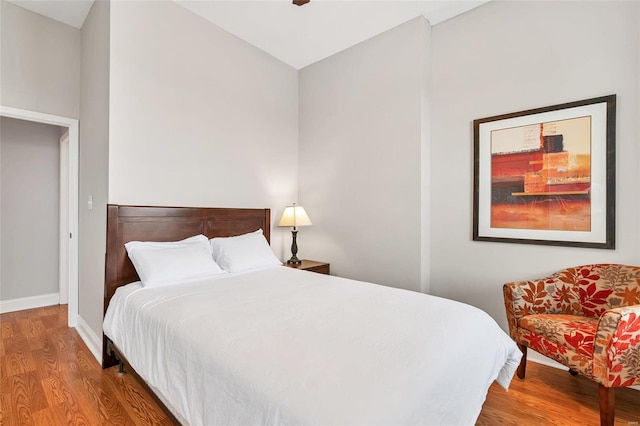 bedroom featuring wood-type flooring