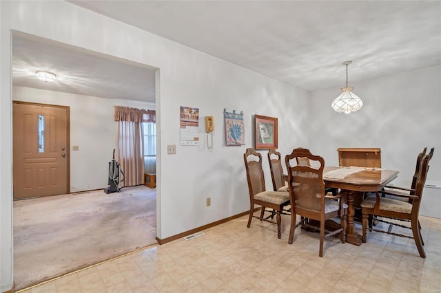 view of dining space