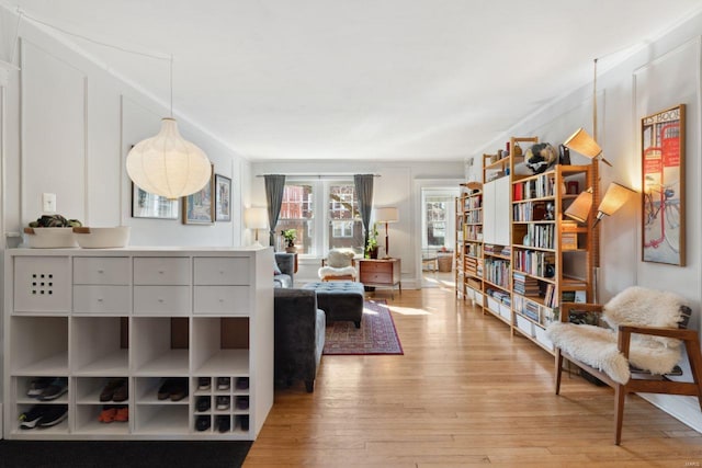 interior space featuring light wood finished floors