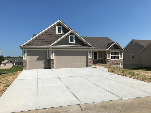 craftsman-style house with a garage