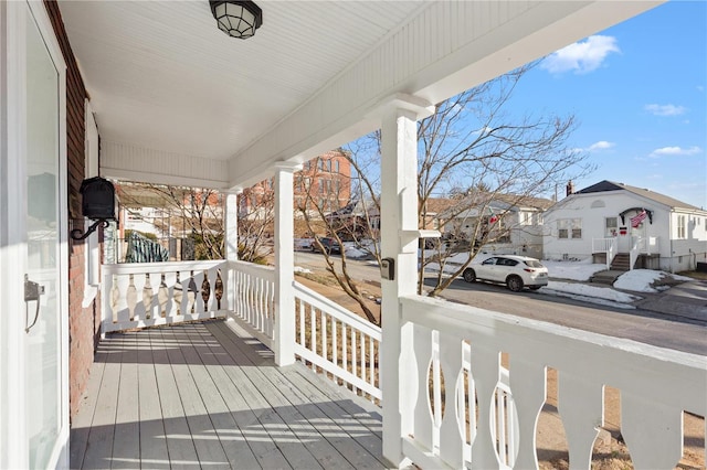 deck with covered porch