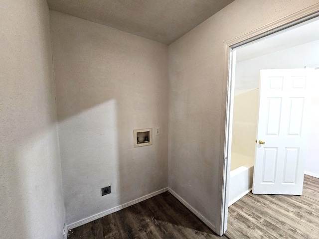 laundry area with washer hookup, hardwood / wood-style floors, and hookup for an electric dryer