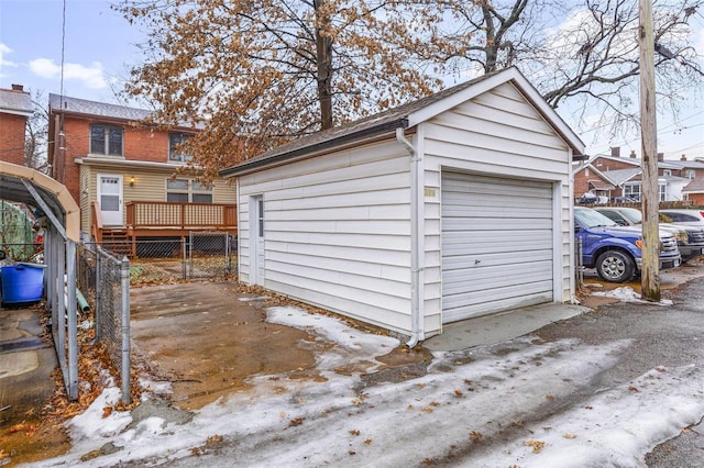 view of garage