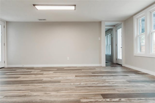 empty room featuring light hardwood / wood-style flooring