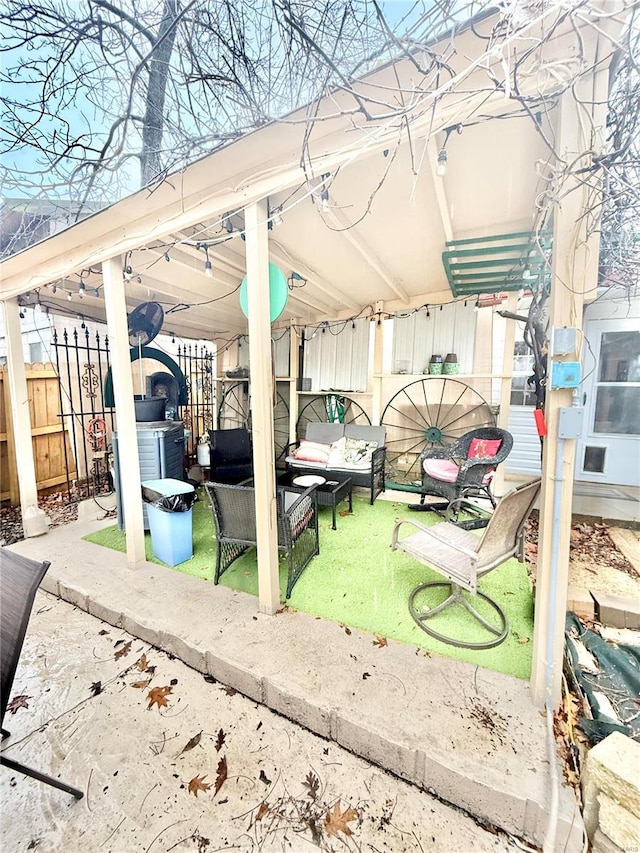 view of patio / terrace with an outdoor living space