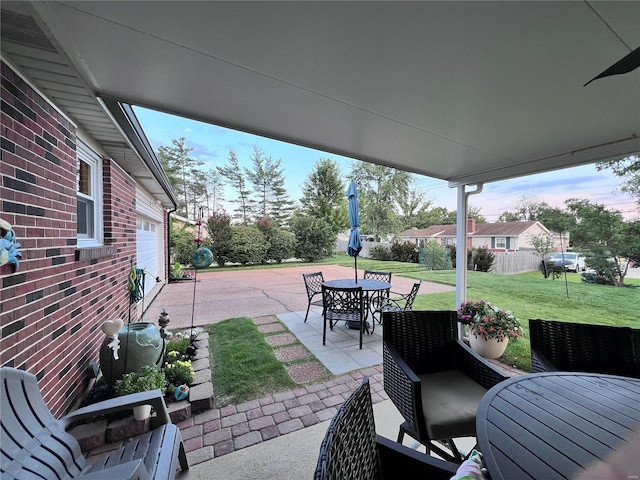 view of patio with outdoor dining area