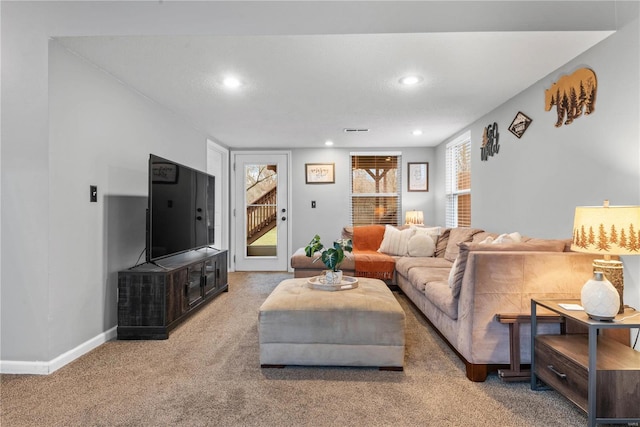 view of carpeted living room