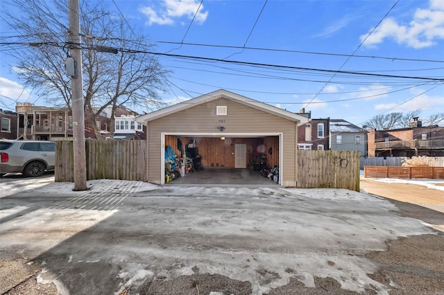 view of garage