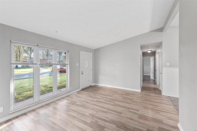 empty room featuring light wood-type flooring