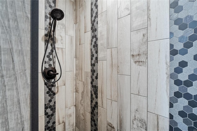 interior details with tiled shower