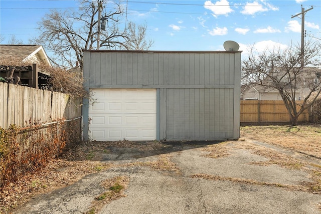 view of garage