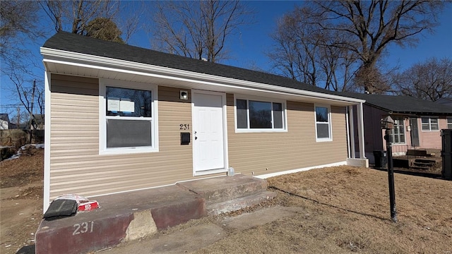 view of front of home