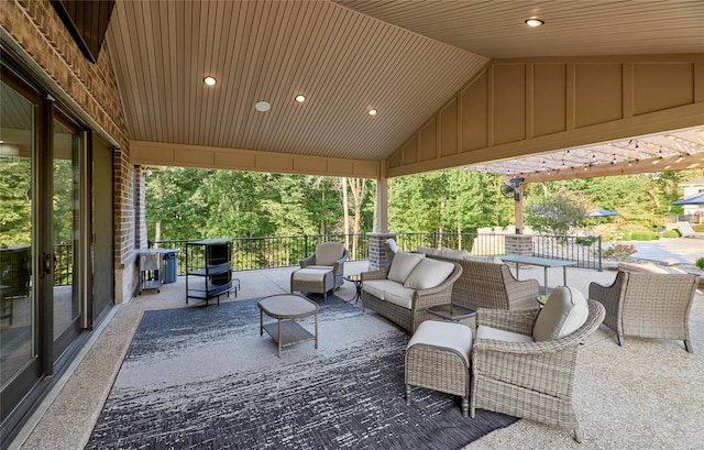 view of patio / terrace featuring an outdoor hangout area