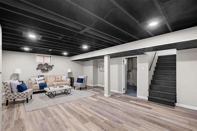 living room featuring hardwood / wood-style flooring