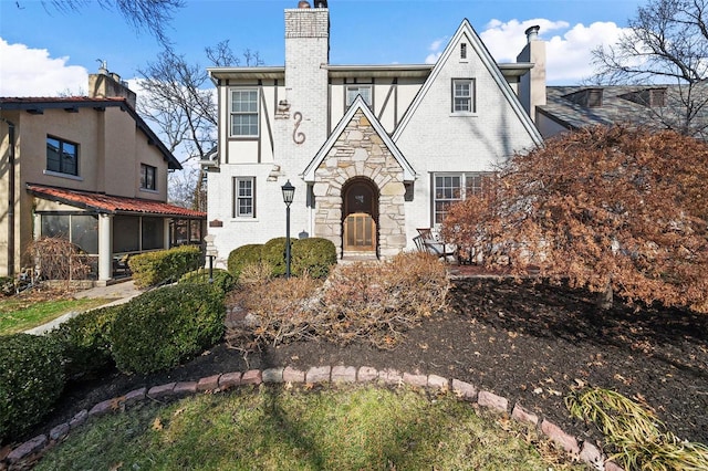 view of tudor home