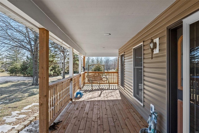 wooden deck with a porch