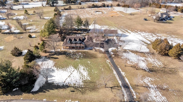 aerial view with a rural view