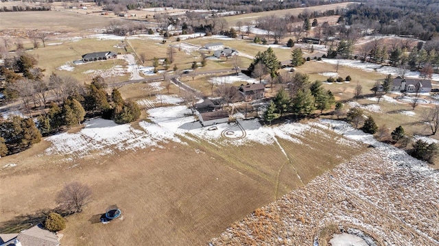 bird's eye view with a rural view