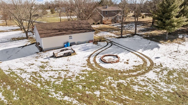 view of snowy aerial view