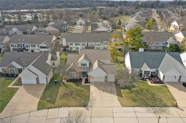 aerial view featuring a residential view