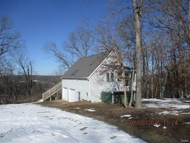 view of snow covered exterior