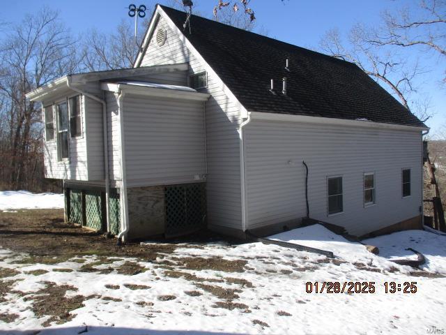 view of snowy exterior