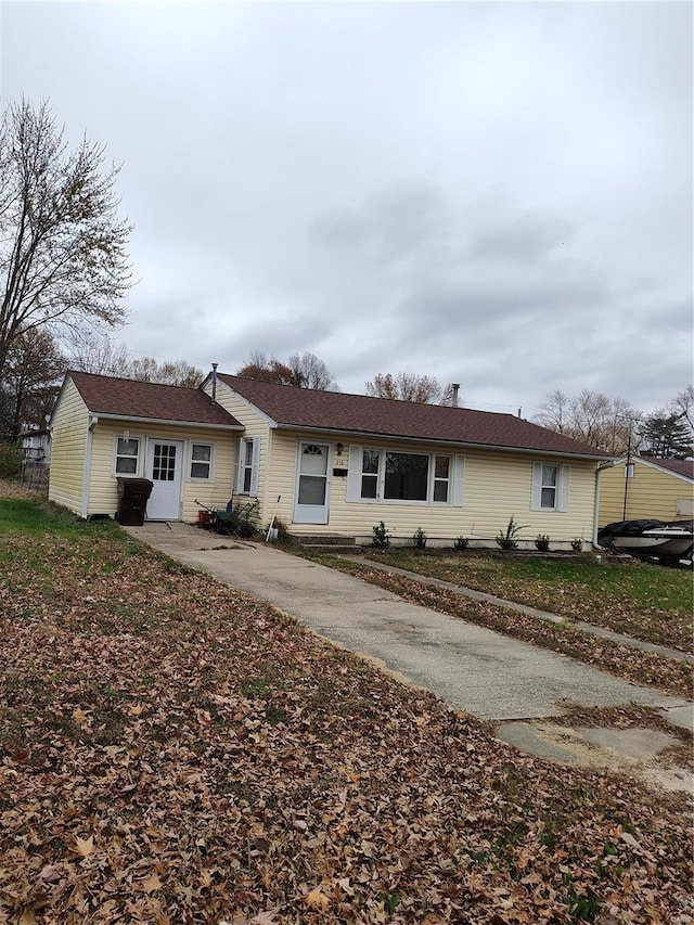 view of single story home