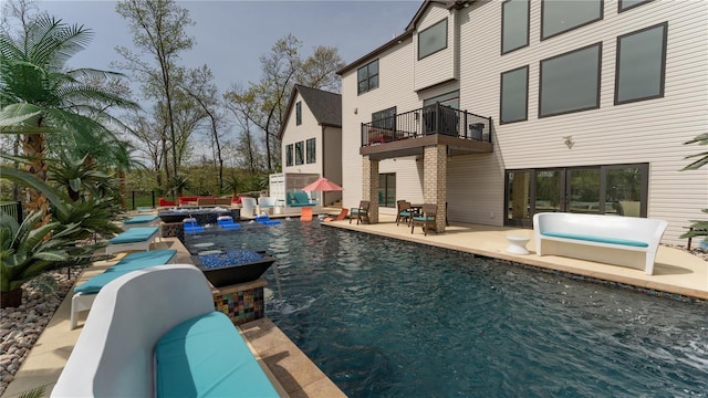pool with a patio