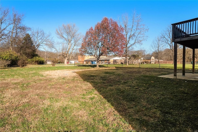 view of yard featuring a patio area and fence