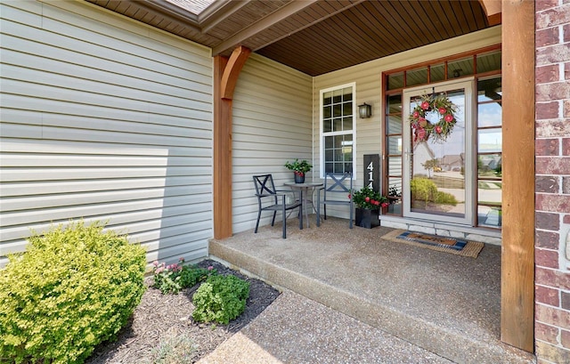 entrance to property with a porch