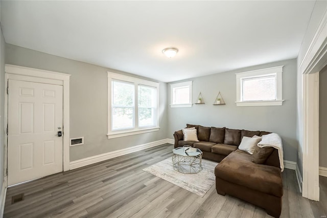 living room featuring hardwood / wood-style floors