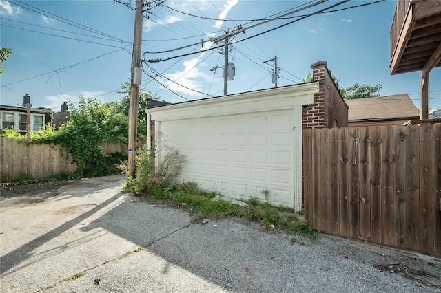 view of garage