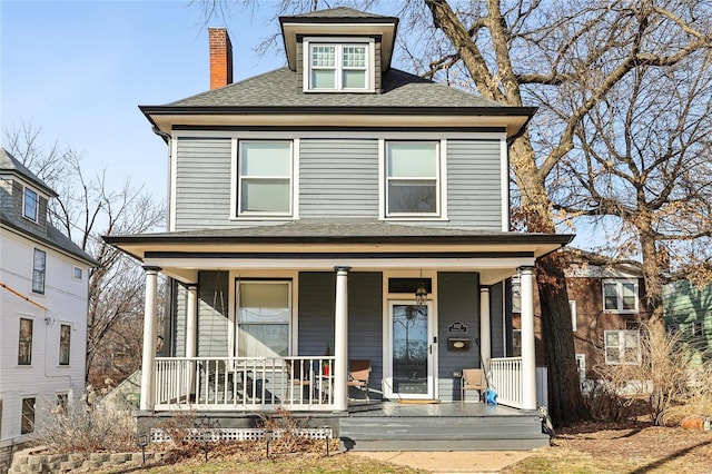 view of front of property with covered porch