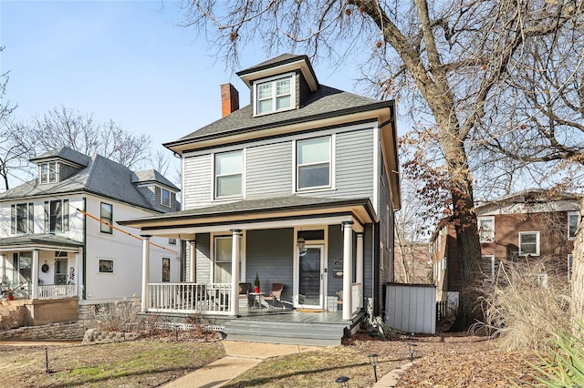 view of front of property with a porch