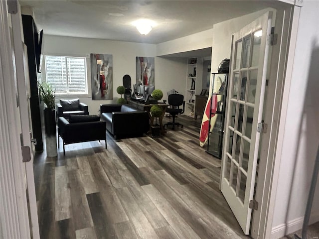 living room featuring wood-type flooring