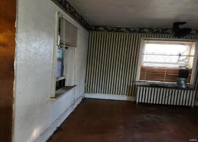 empty room with radiator heating unit