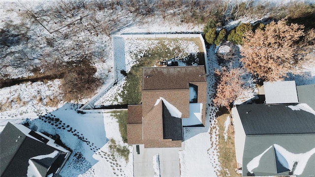 view of snowy aerial view