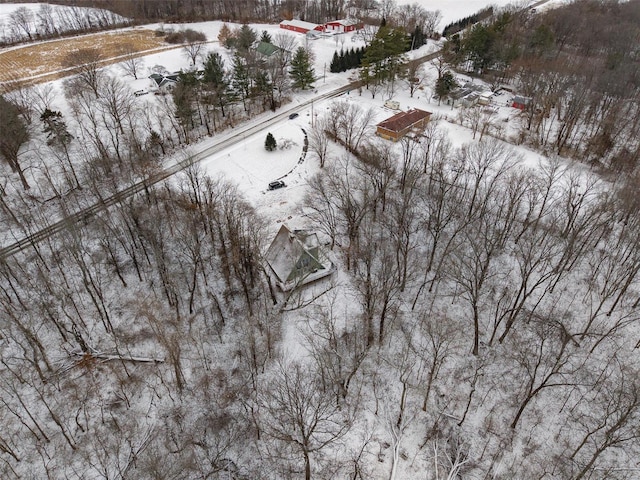 view of snowy aerial view