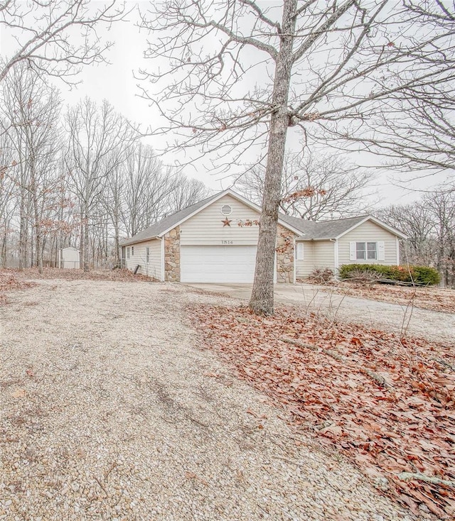 view of home's exterior with a garage