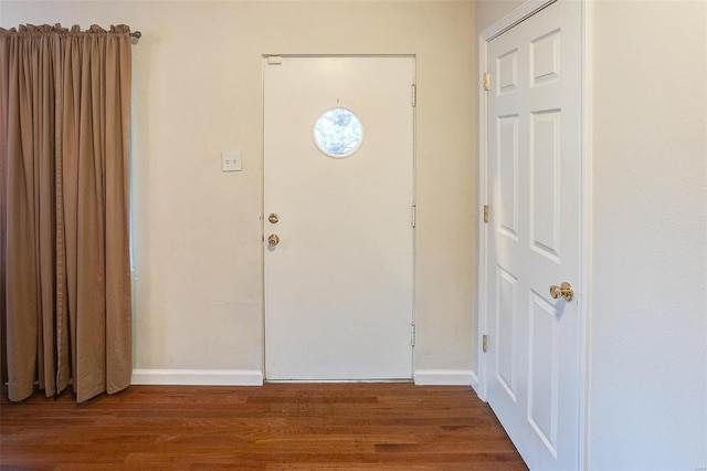 entryway featuring hardwood / wood-style flooring