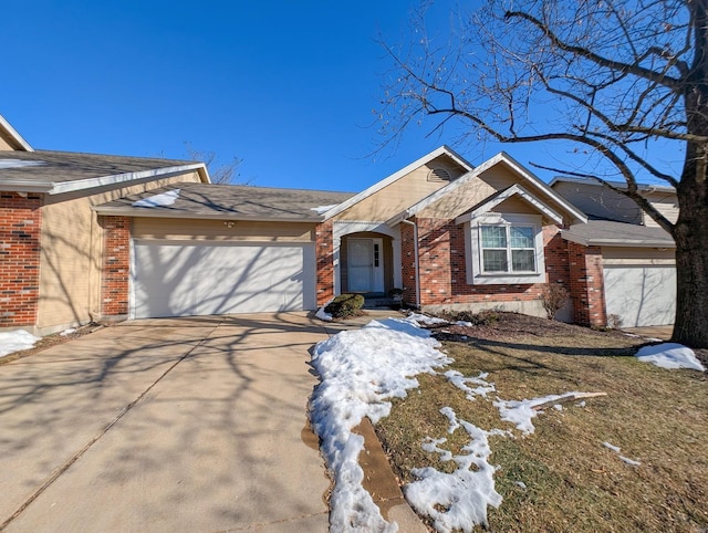 view of front of house with a garage